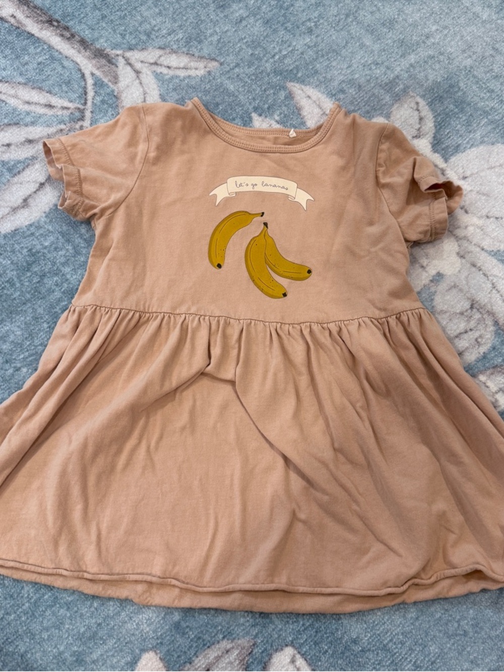 Kids Banana Graphic Dress - Beige